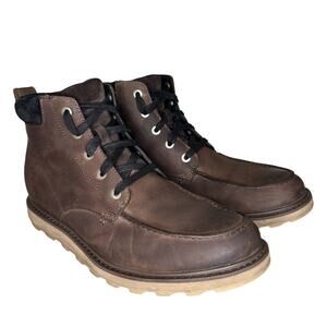 SOREL Mens 10 Boots Madison II Moc Toe Brown Leather Waterproof Work Gorpcore